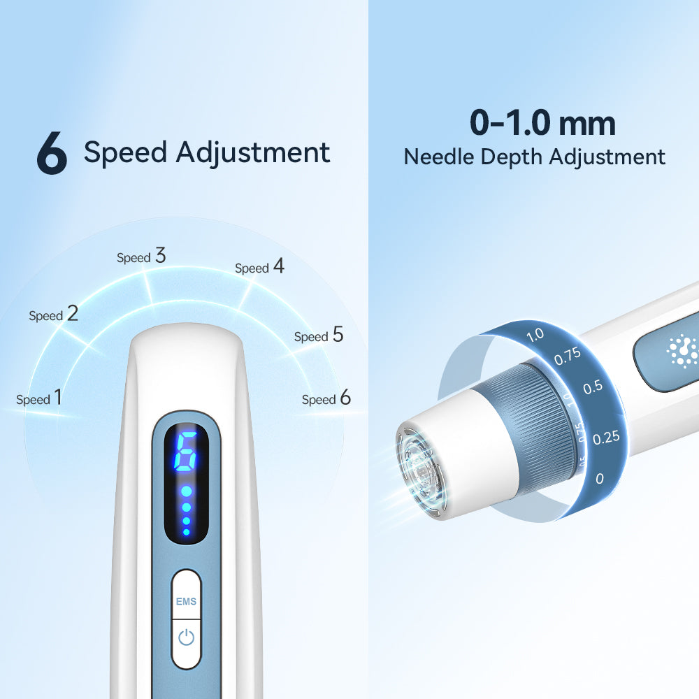 H5 속도 6단계 화면과 0~1.0 mm 수동 깊이 다이얼